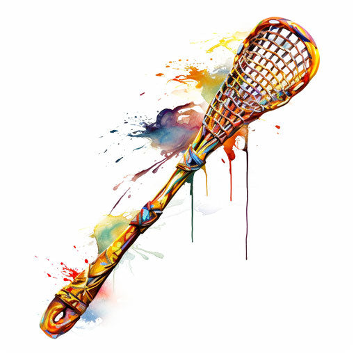 Lacrosse stick in Oil painting style on white background