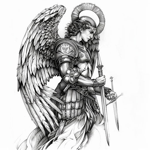 St Michael Tattoo Flash Set