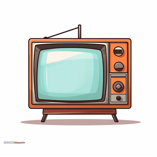 TV clip art in Minimalist style, on white background