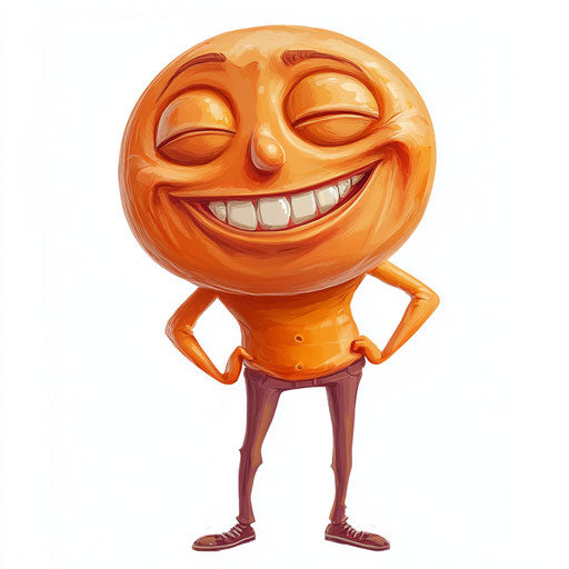 Humorous caricature of an emoji caricature clipart with human characteristics