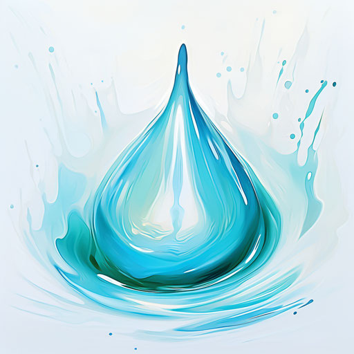 Raindrop illustration in the style of Impressionistic Art