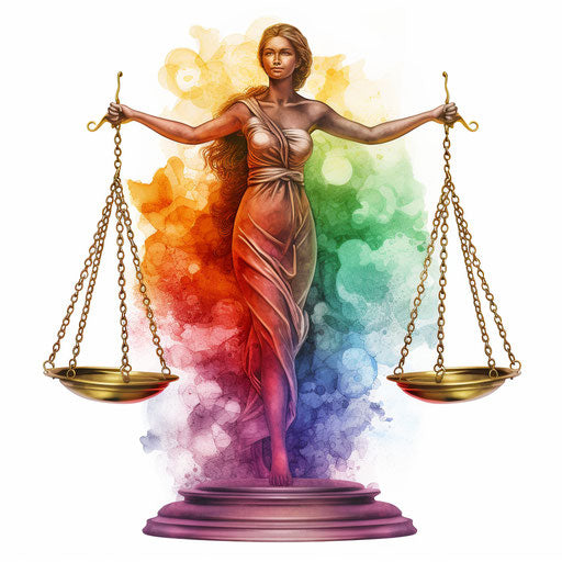 Equality illustration in the style of oil painting on white background