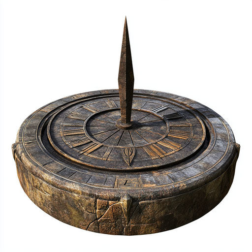 Realistic clipart of a sundial, high resolution, isolated