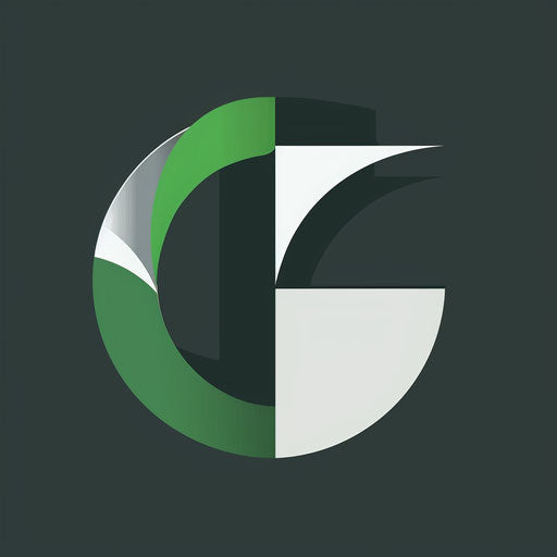 Bold logo design art in green and white