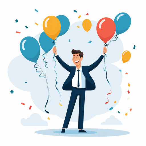 Minimalist style congratulations clipart on white background