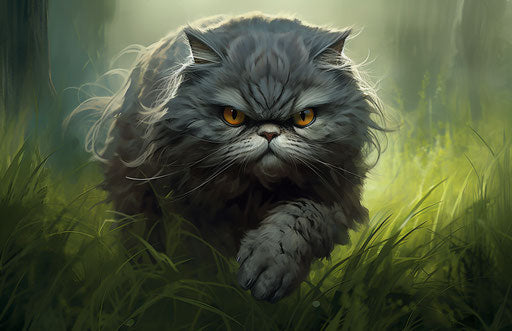 Exaggerated nobility walking through green grass