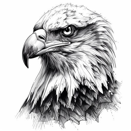 Realistic eagle head tattoo design
