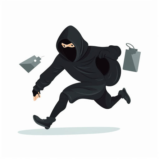 Thief artwork with minimalist style, on white backdrop