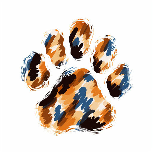 Paw print in the style of Oil painting