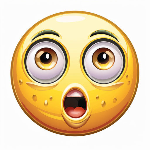 Shocked emoji on white background