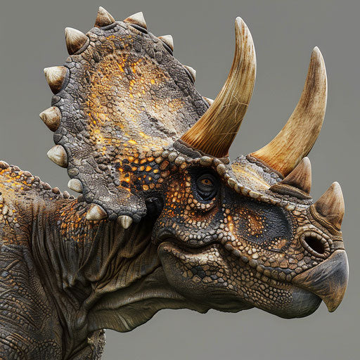 Realistic triceratops clipart on slate grey background