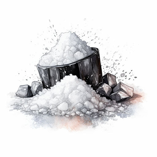 Salt art clip in the style of Chiaroscuro, on white background