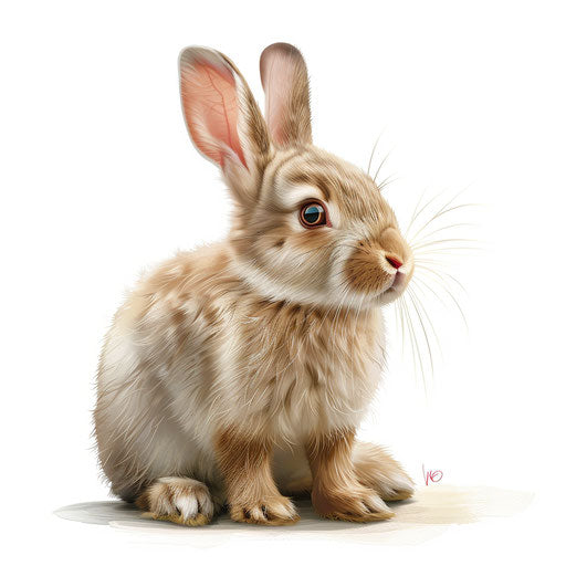 Photo realistic Easter bunny clipart on flat white background