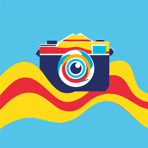 Photologo with dynamic shapes and bright colors