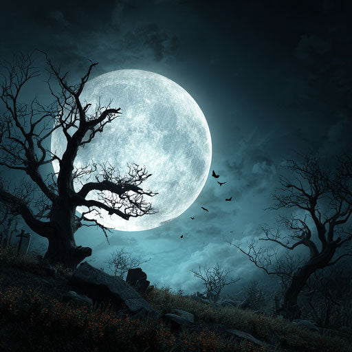 Spooky Halloween Night Under a Full Moon