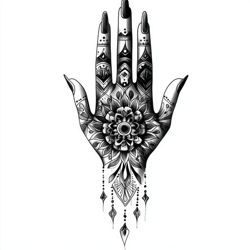 Mandala Hand Tattoo Tattoo Sketch Kit