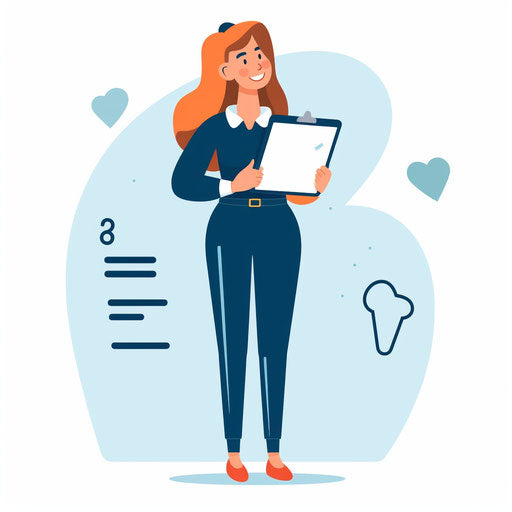 Minimalist survey on white background