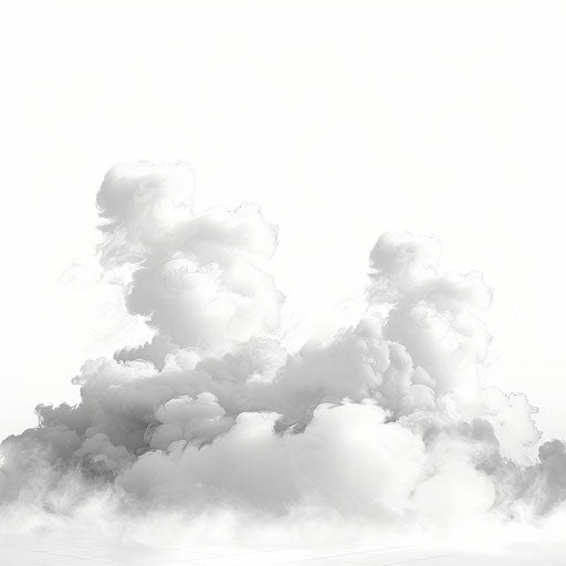 Fog artwork in a photorealistic style on flat white background