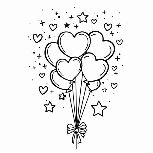 Balloon with stars and hearts