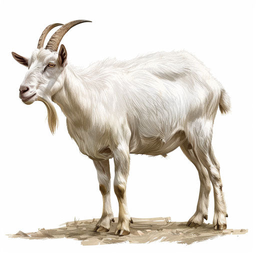 Realistic goat clipart on flat white background