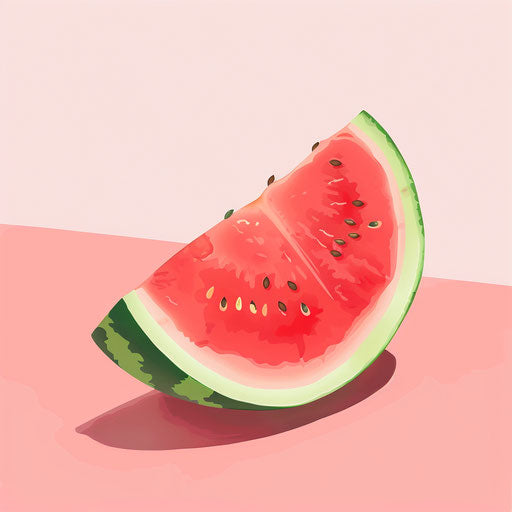 Realistic watermelon clipart on dusky rose background