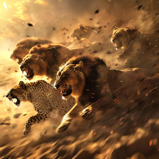 Lions and cheetahs racing: speed and agility