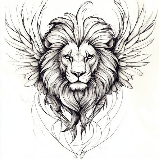 Beautiful flat clipart style tattoo sketch for lion on hand
