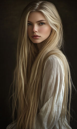 The stunning supermodel with long blonde hair