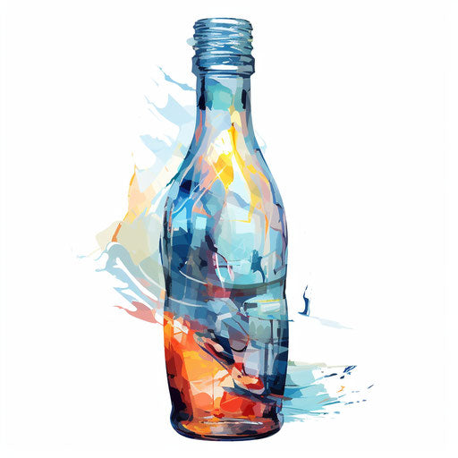 Plastic bottle: Impressionistic art on white background