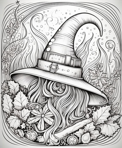 Witch hat with broom