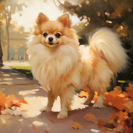 Photo of a Pomeranian in a park to see the breed
