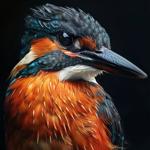 Kingfisher bird with a curious expression