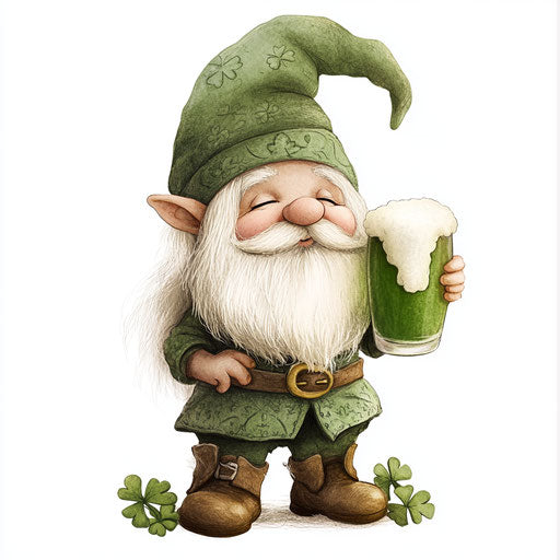 Saint Patrick's Day Gnome with Green Beer