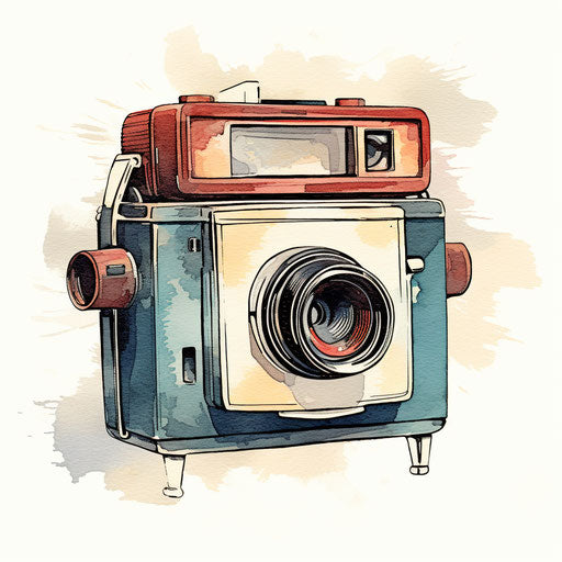 Polaroid clipart in the style of Oil painting, on a white background