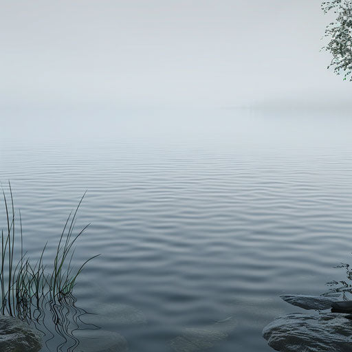 Realistic Lake Clipart on Flat Slate Grey Background