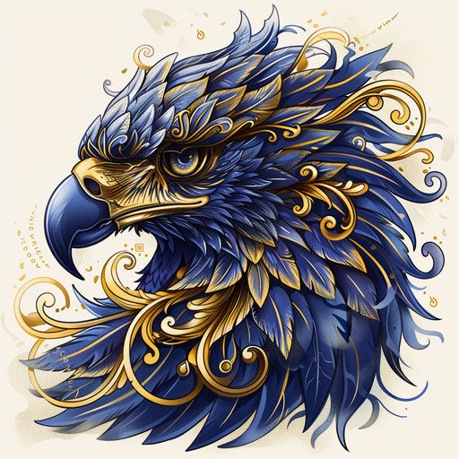 Regal tattoo sketch of a Mexican eagle, clipart style