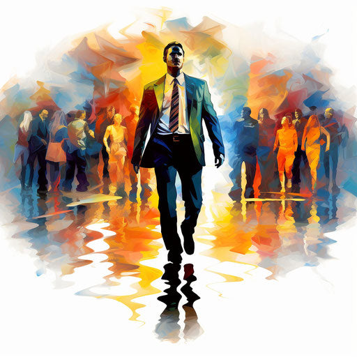 Impressionistic Art, Leadership Clipart on White Background