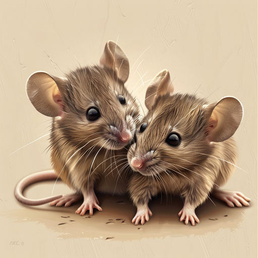 Mouse illustration with random flat background and vibrant colors