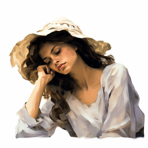 Tuesday clipart in the style of Oil painting, on a white background