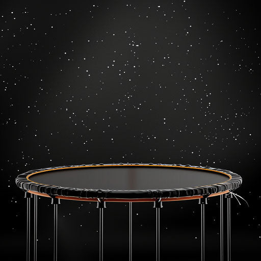 Realistic trampoline clipart on dark charcoal background