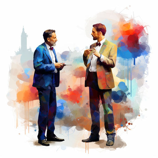 Communication clipart in the style of Impressionistic Art, on white background