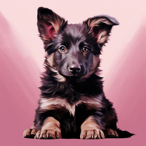 Adorable german shepherd dog sitting on a lap