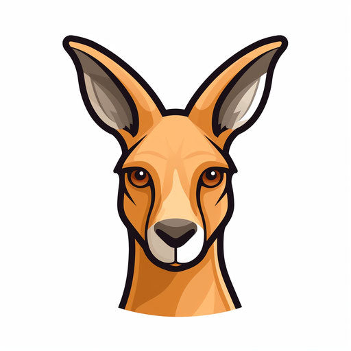 Kangaroo clipart in Minimalist style, on a white background