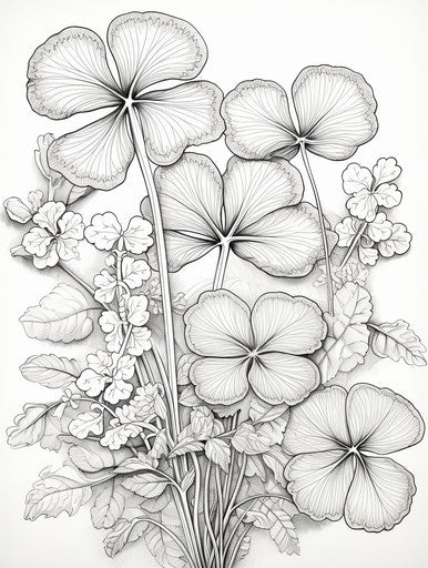 Four leaf clover coloring pages free for St. Patrick's Day 5 sp