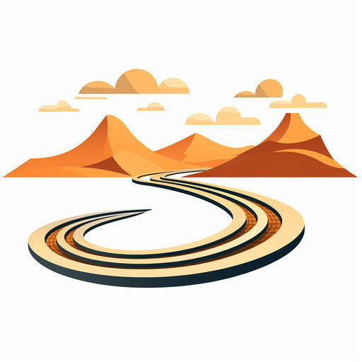 Minimalist-style track clipart, on white background