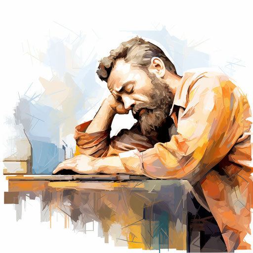 Tired clipart in the style of Impressionistic Art