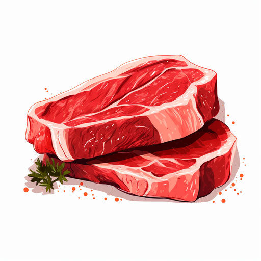 Minimalist style meat illustration on white background