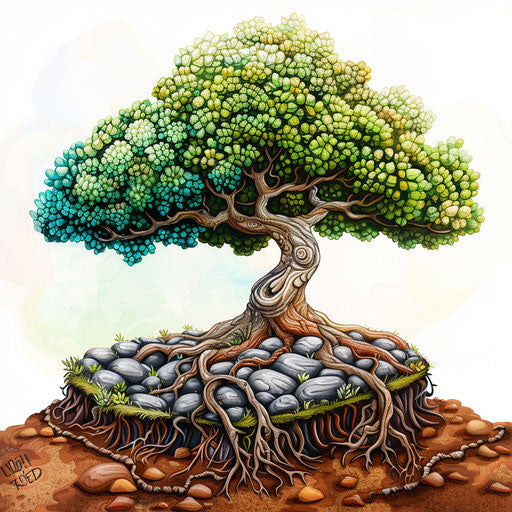 Small tree of life, in the style of Steve Sack