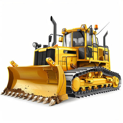 Photo realistic bulldozer clipart with glossy finish