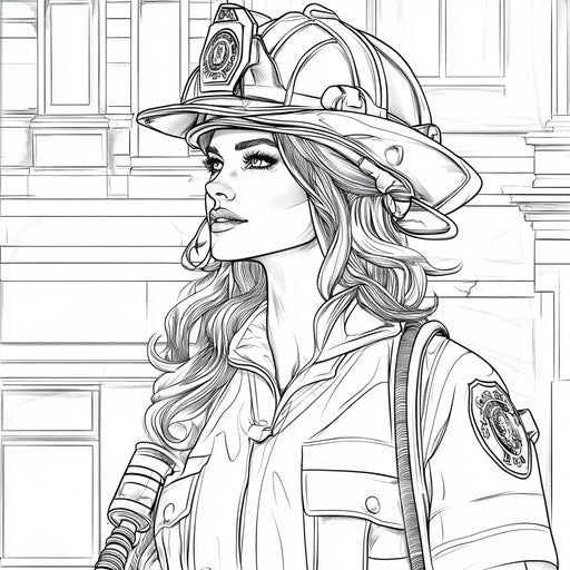 Firefighter on stylish and elegant magazine cover
